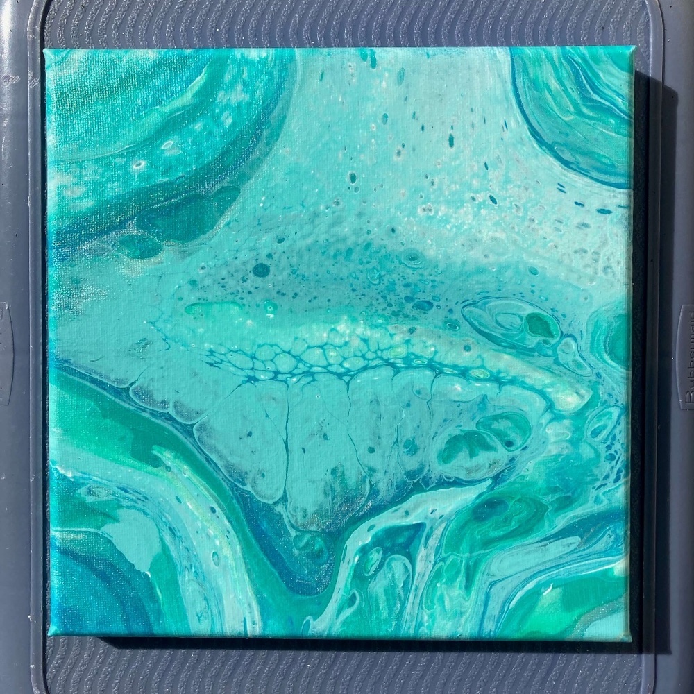 Clarity 8"x8" Painting by Color Fluent Art (Blue)